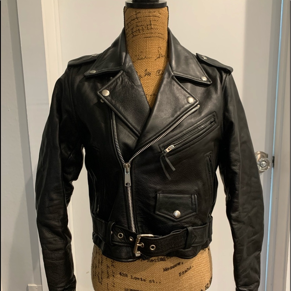 New FMC heavy duty biker jacket black Small